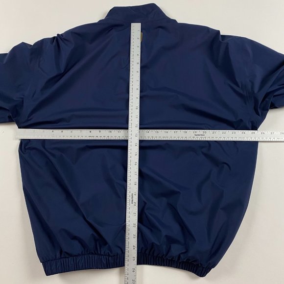 FootJoy DryJoys Short Sleeve 1/2 Zip Pullover Rain Shirt Jacket Mens Medium Blue - Picture 10 of 12